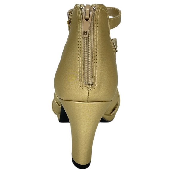 Easy Street Crissa Gold Satin Strappy Womens Heels Size 9.5M - Picture 4 of 15